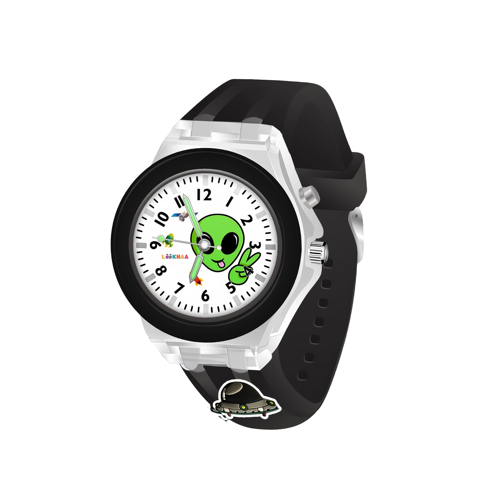 LOOKHAA Kids Fun Alien Character 7 Disco Light Analog Watch lookhaa