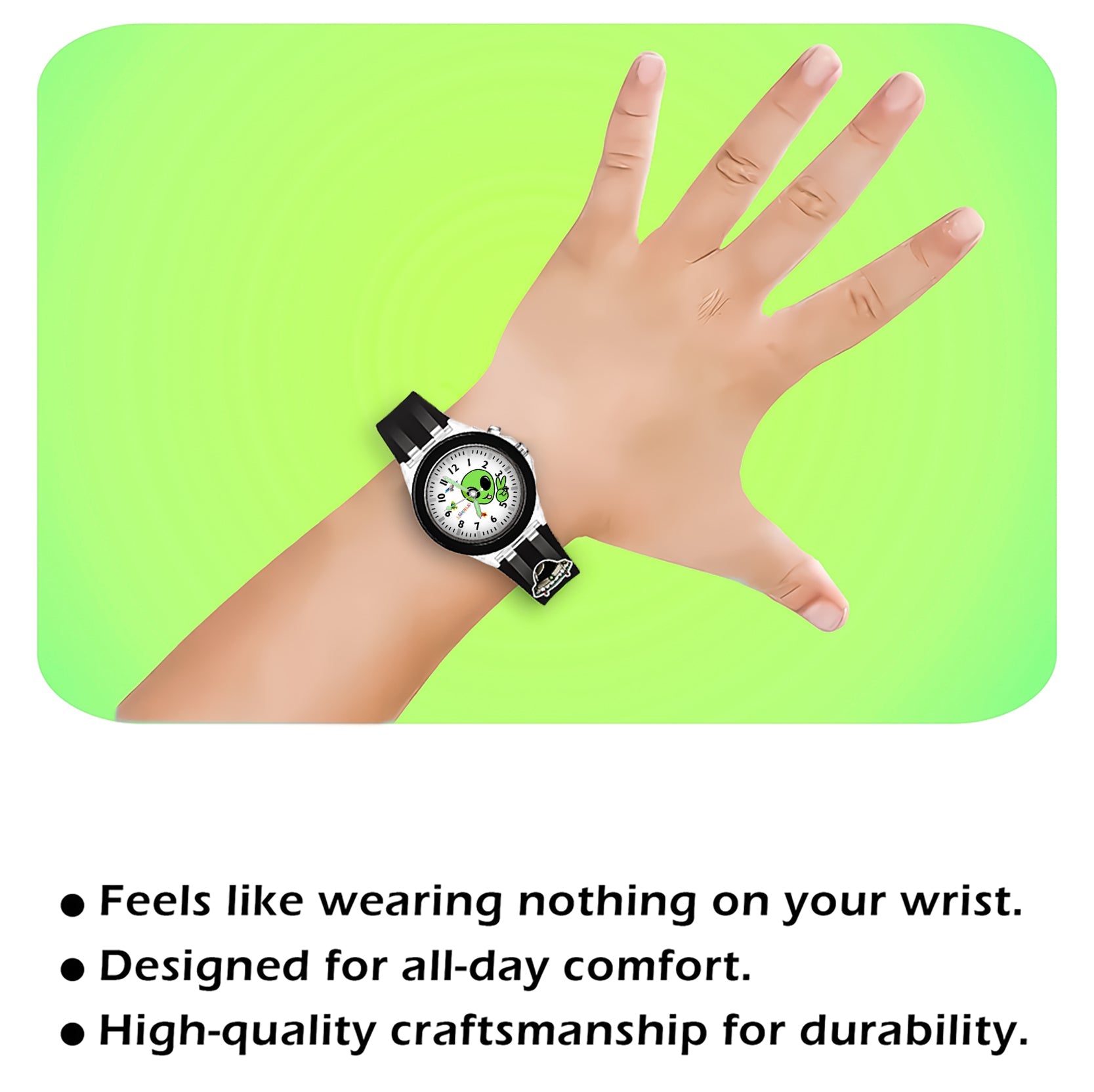 LOOKHAA Kids Fun Alien Character 7 Disco Light Analog Watch lookhaa