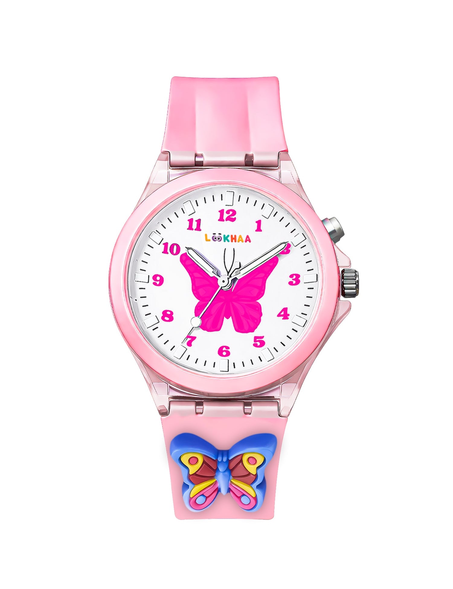 LOOKHAA Kids Beautiful Butterfly 7 Disco Light Analog Watch for Girls lookhaa