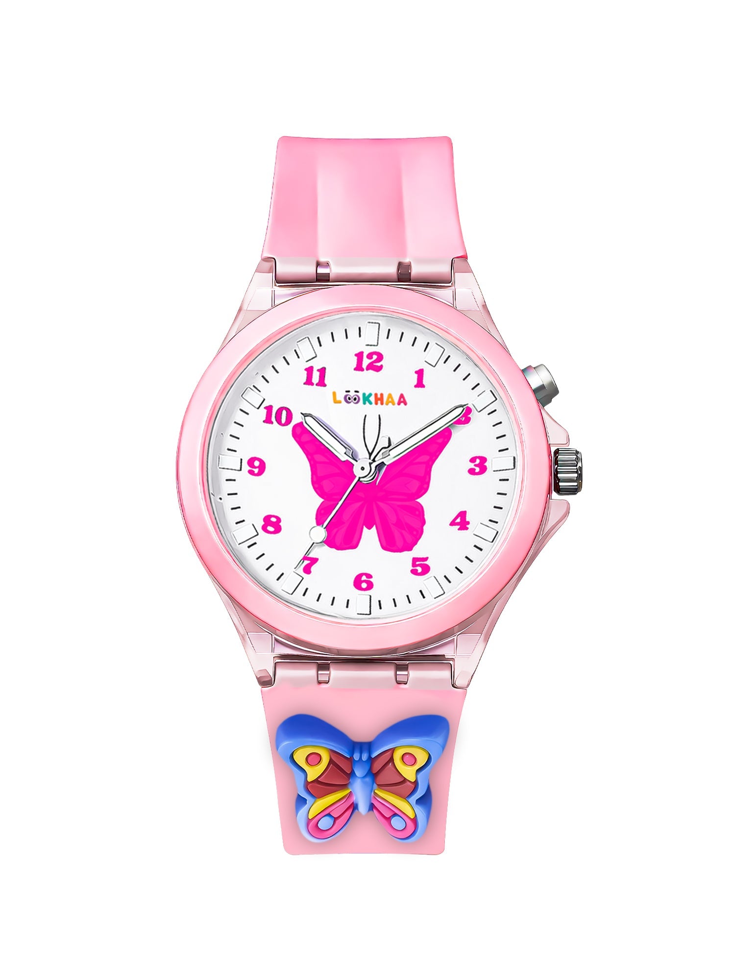 LOOKHAA Kids Beautiful Butterfly 7 Disco Light Analog Watch for Girls lookhaa