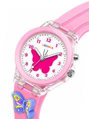 LOOKHAA Kids Beautiful Butterfly 7 Disco Light Analog Watch for Girls lookhaa