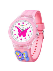 LOOKHAA Kids Beautiful Butterfly 7 Disco Light Analog Watch for Girls lookhaa