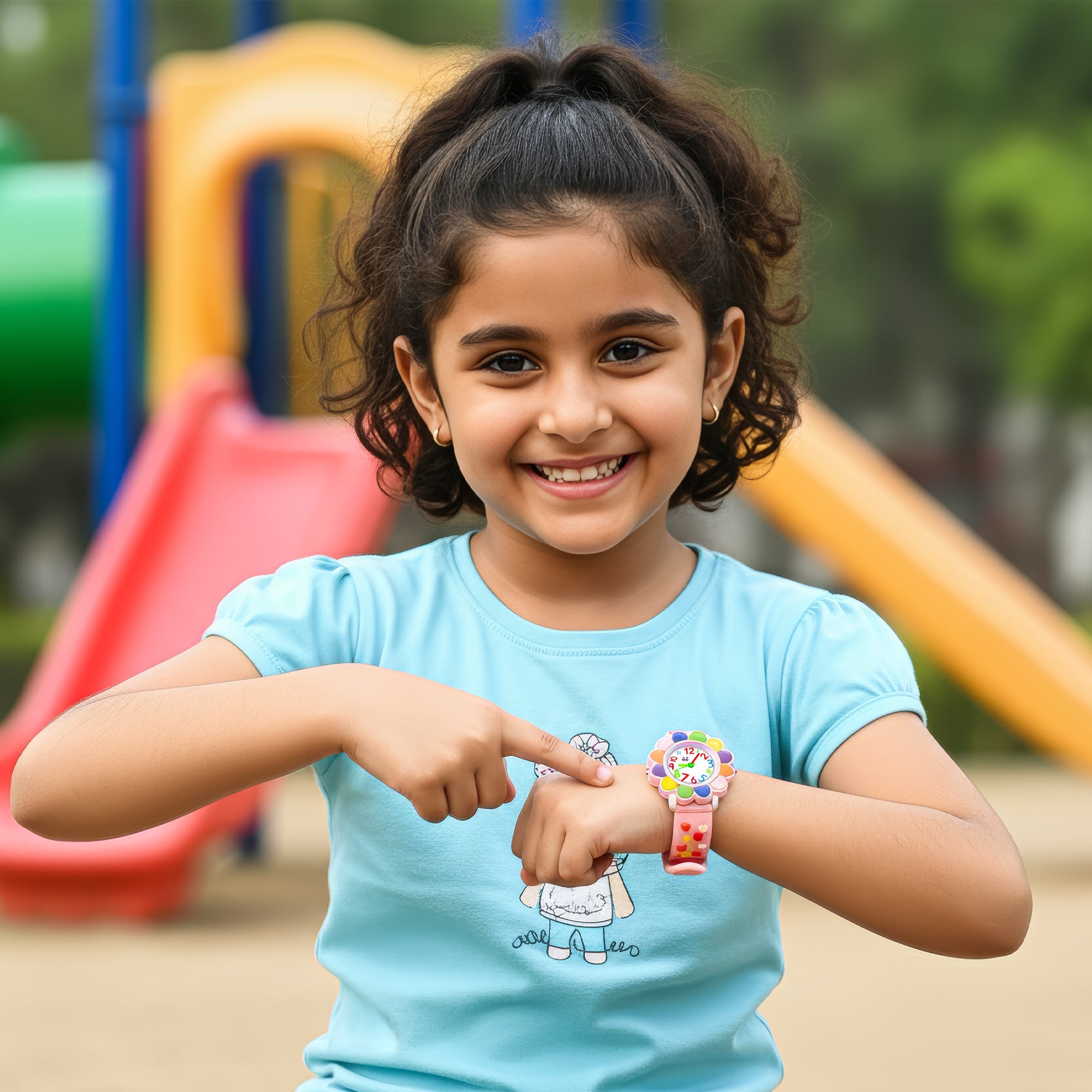 LOOKHAA Kids Colorful Flower Analog Watch for Girls lookhaa