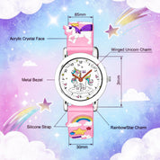 LOOKHAA Kids Girls Unicorn Theme Analog Wrist Watch lookhaa