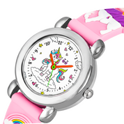 LOOKHAA Kids Girls Unicorn Theme Analog Wrist Watch lookhaa