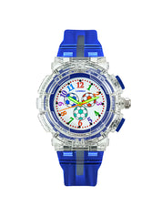 LOOKHAA Kids’ Football -Themed Multicolor LED Lights Analog Watch - Blue