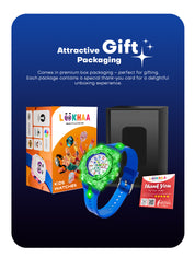 LOOKHAA Kids’ Football -Themed Multicolor LED Lights Analog Watch - Blue