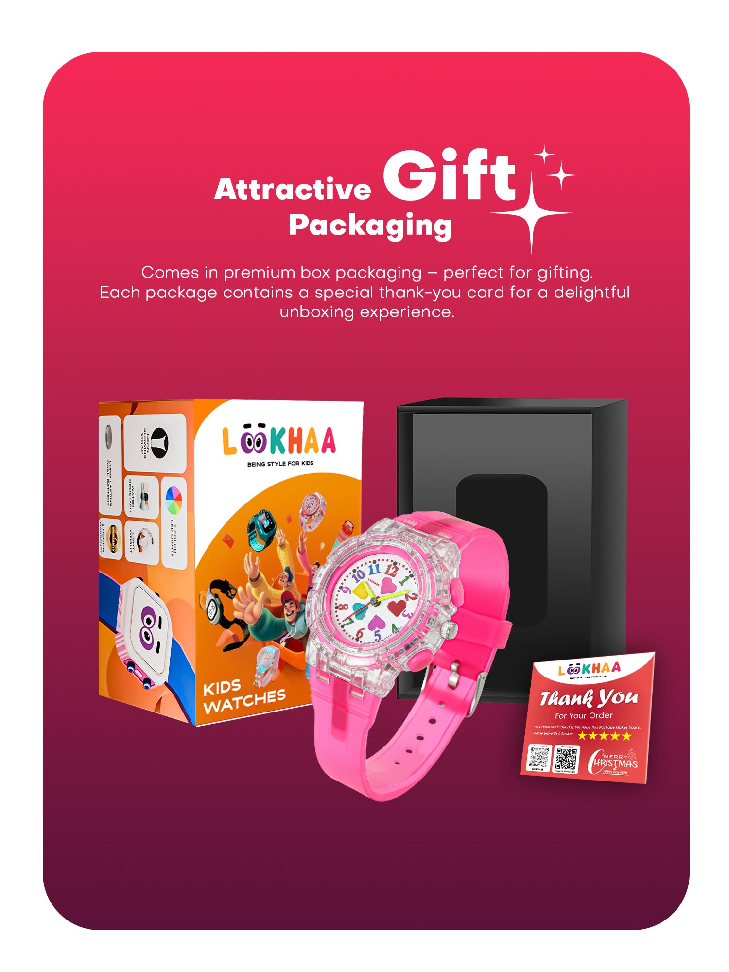 LOOKHAA Kids’ Football -Themed Multicolor LED Lights Analog Watch - Pink