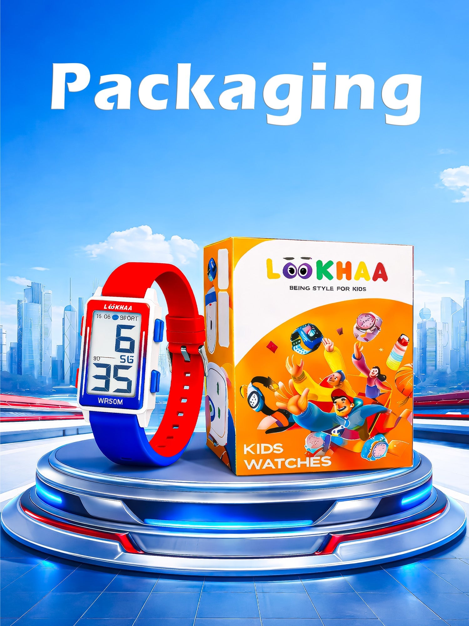 Lookhaa Kids Rectangular Shape Dial Digital Sport Watch lookhaa