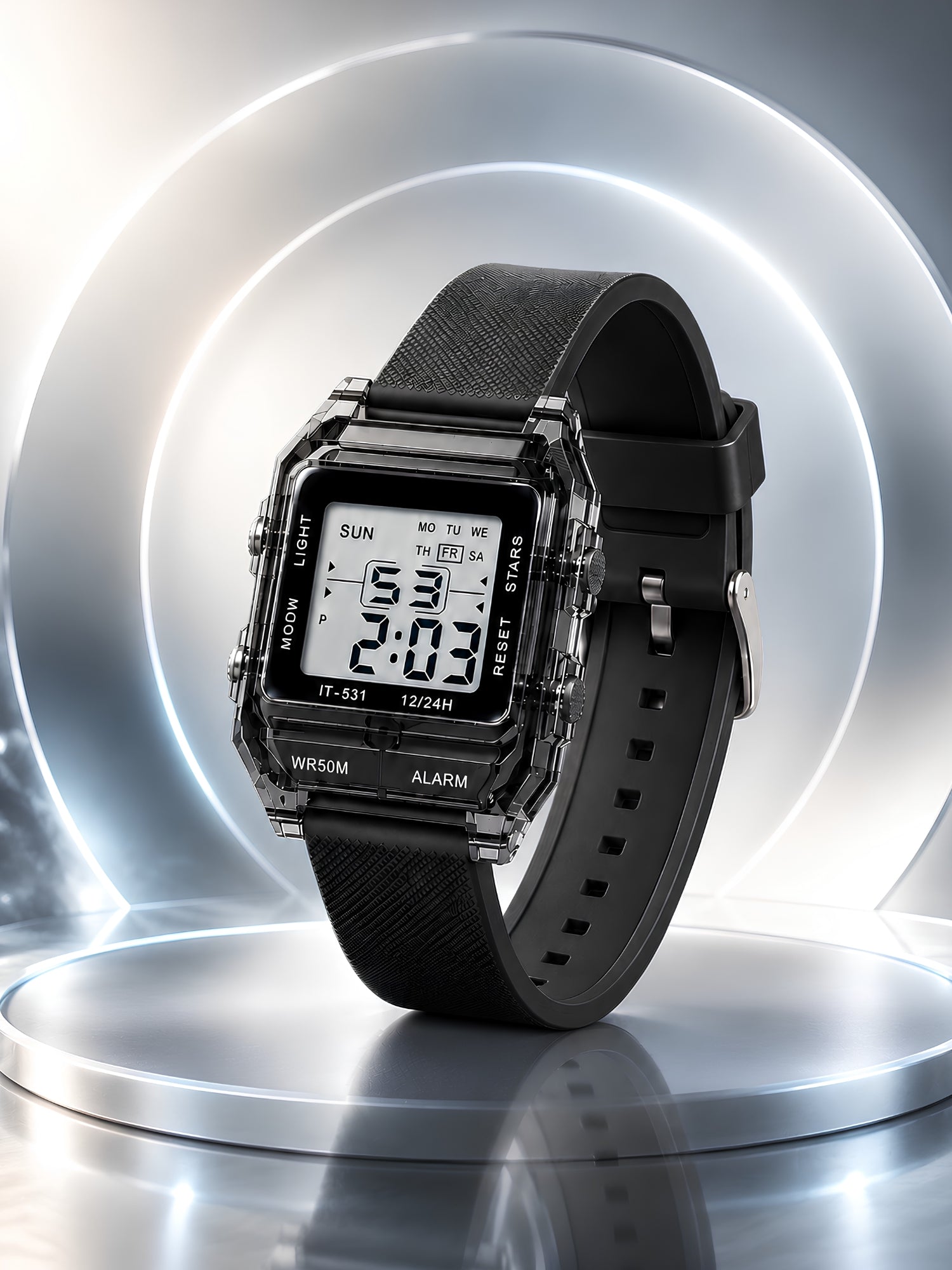 LOOKHAA Unisex Kids Black Multi-Function Digital Watch lookhaa