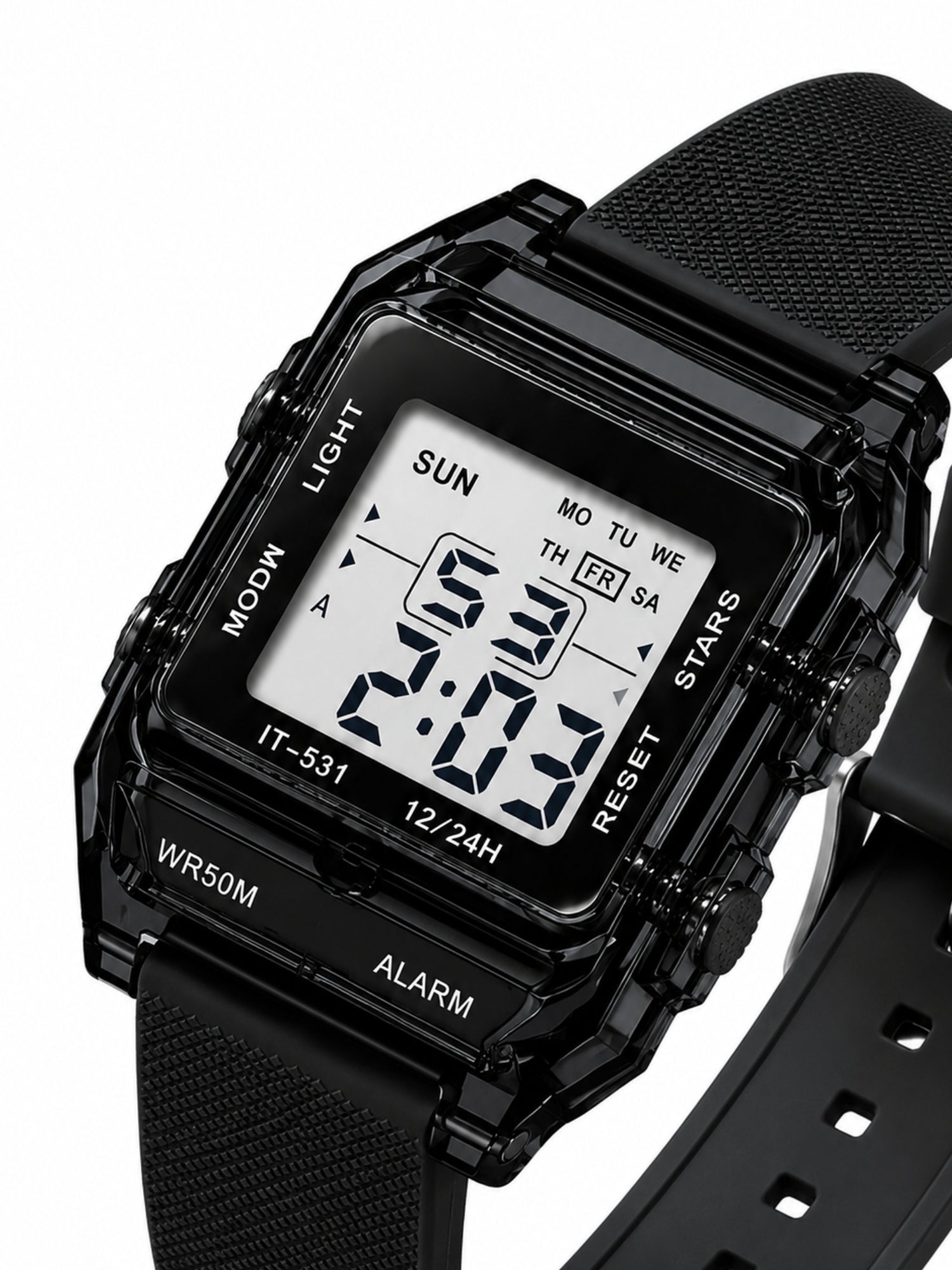 LOOKHAA Unisex Kids Black Multi-Function Digital Watch lookhaa