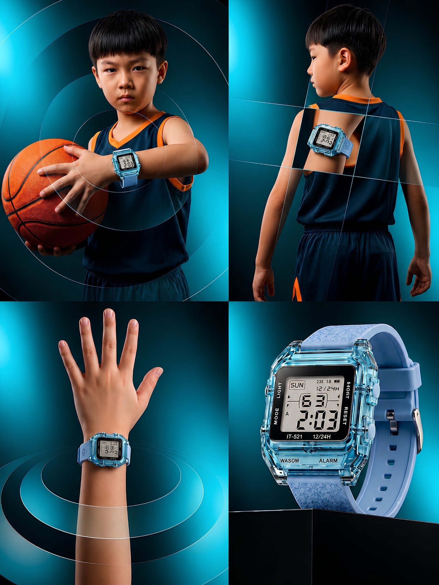 LOOKHAA Unisex Kids Blue Multi-Function Digital Watch lookhaa