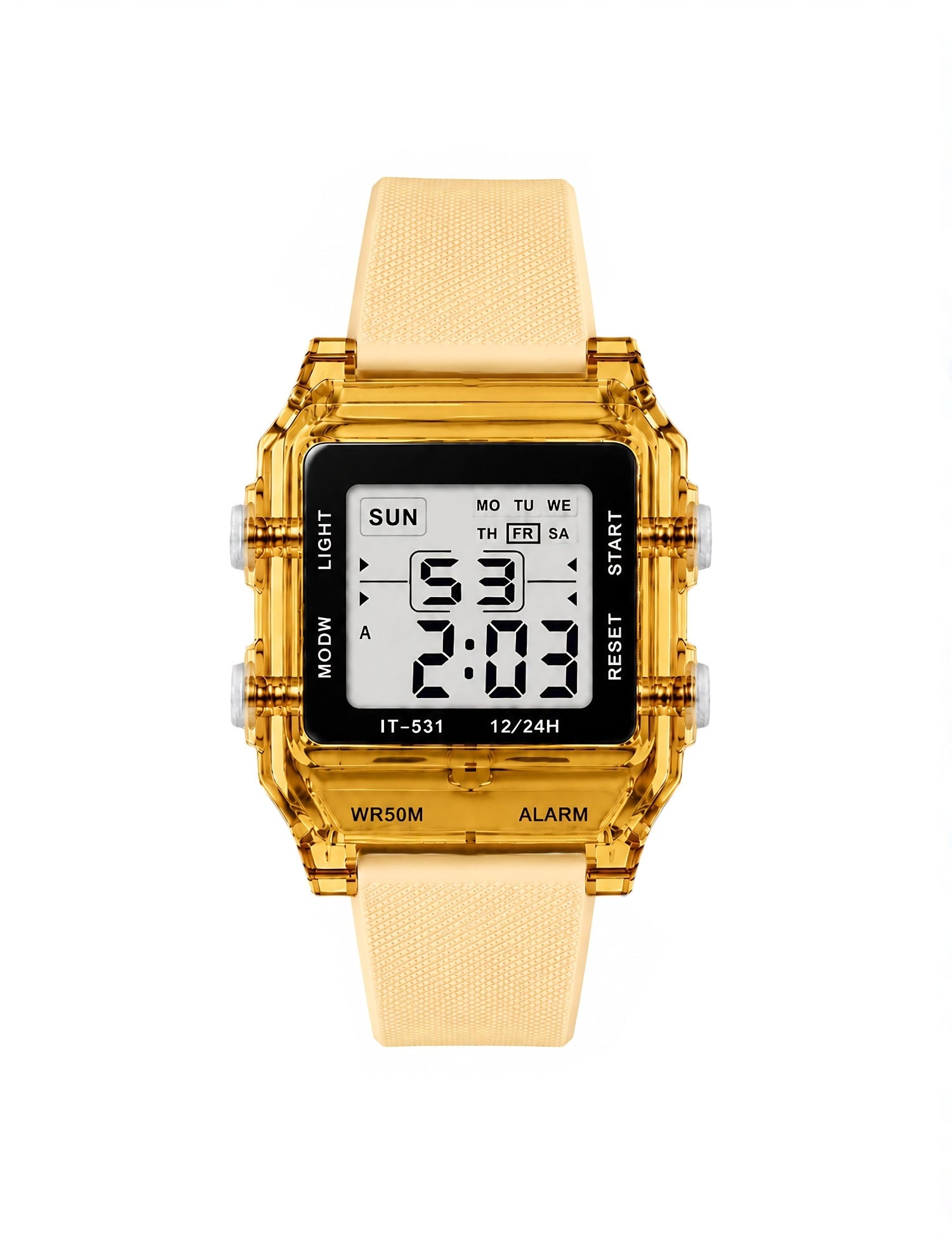LOOKHAA Unisex Kids Cream Multi-Function Digital Watch lookhaa