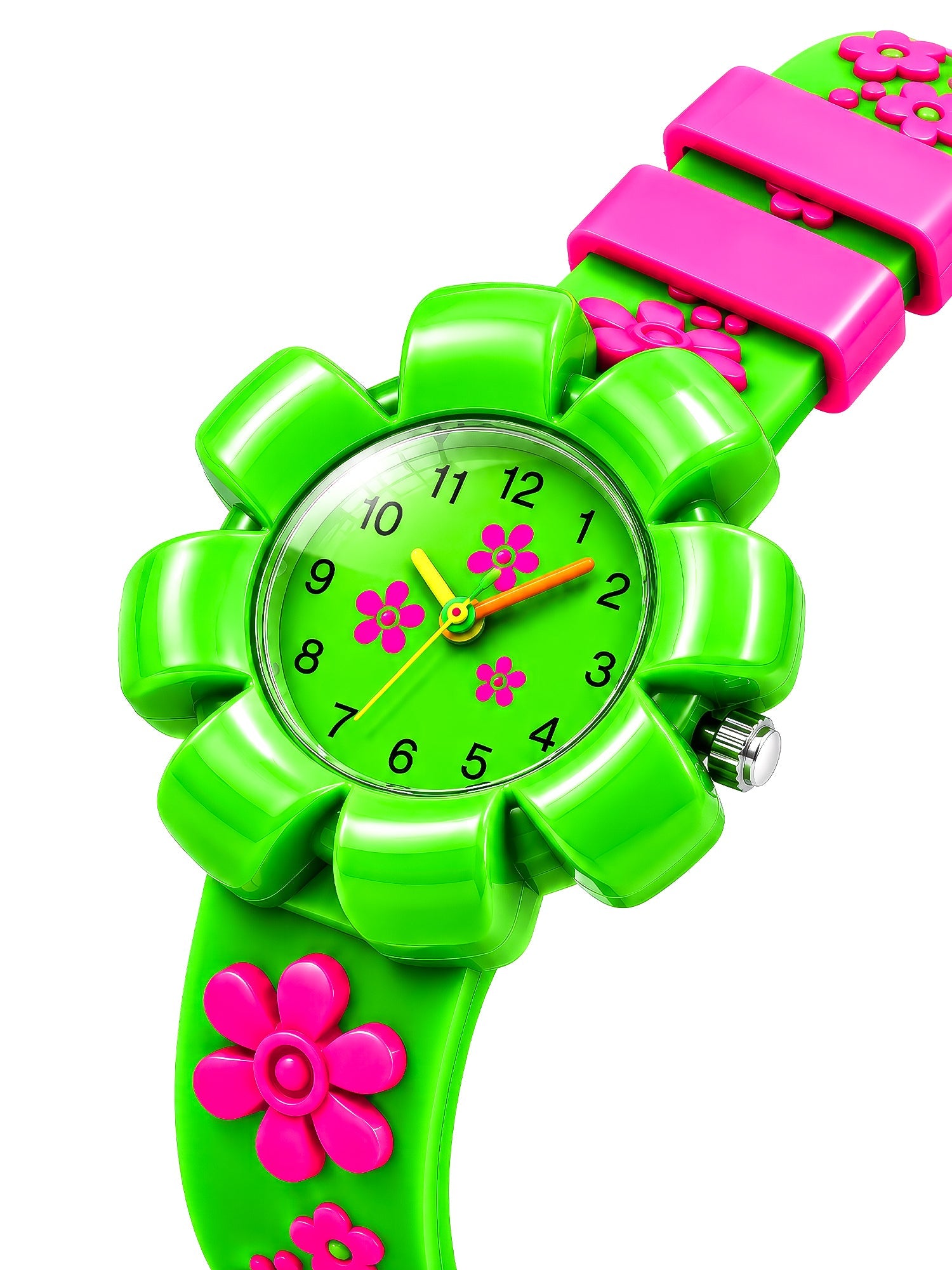 LOOKHAA Girls Kids Green Flower Analog Watch lookhaa
