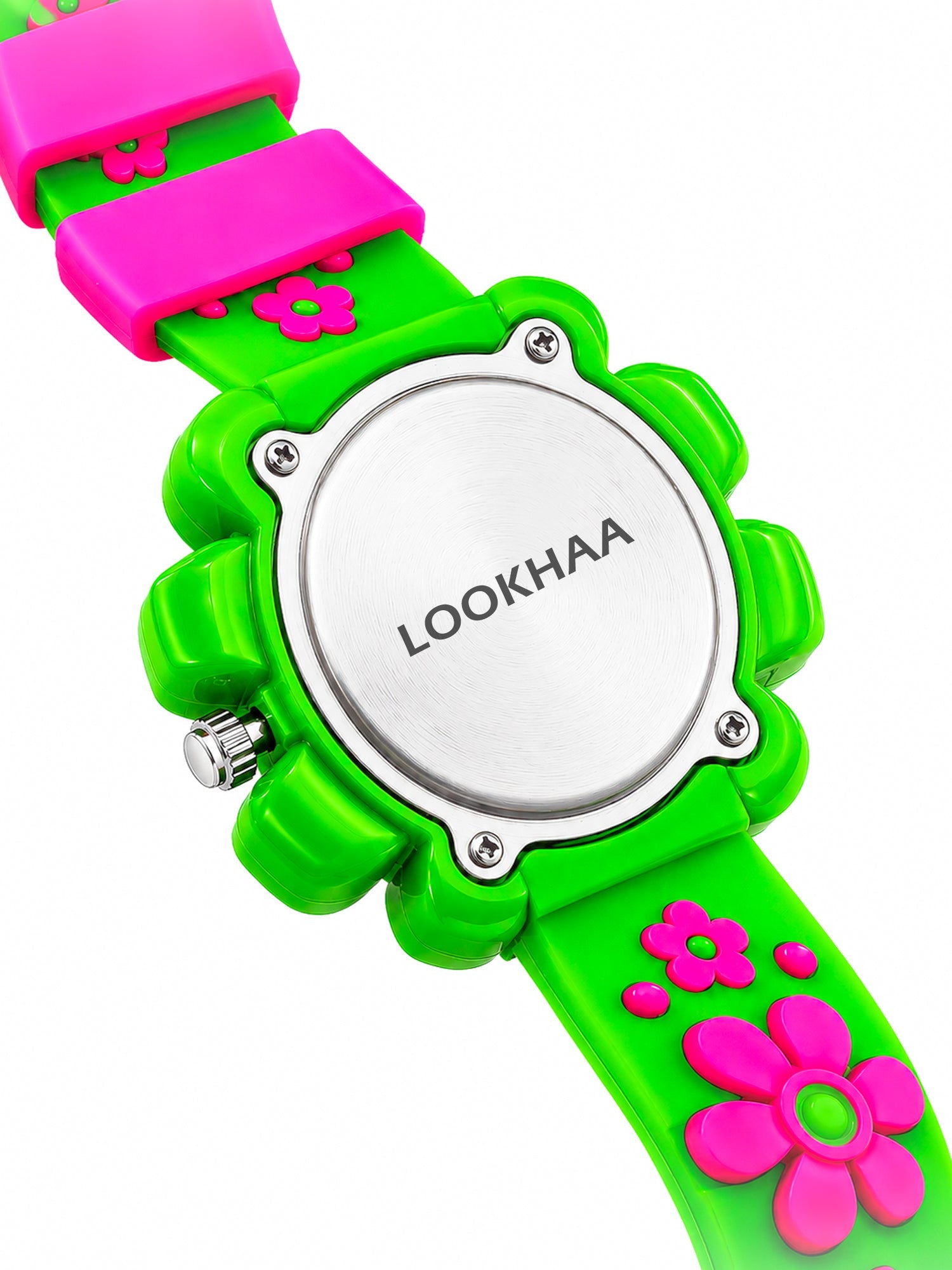 LOOKHAA Girls Kids Green Flower Analog Watch lookhaa