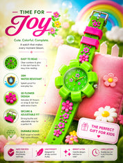 LOOKHAA Girls Kids Green Flower Analog Watch lookhaa