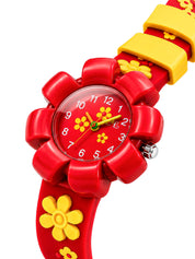 LOOKHAA Girls Kids Red Flower Analog Watch lookhaa