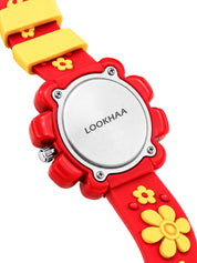 LOOKHAA Girls Kids Red Flower Analog Watch lookhaa