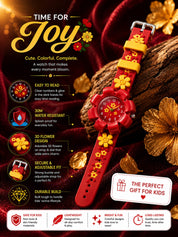 LOOKHAA Girls Kids Red Flower Analog Watch lookhaa