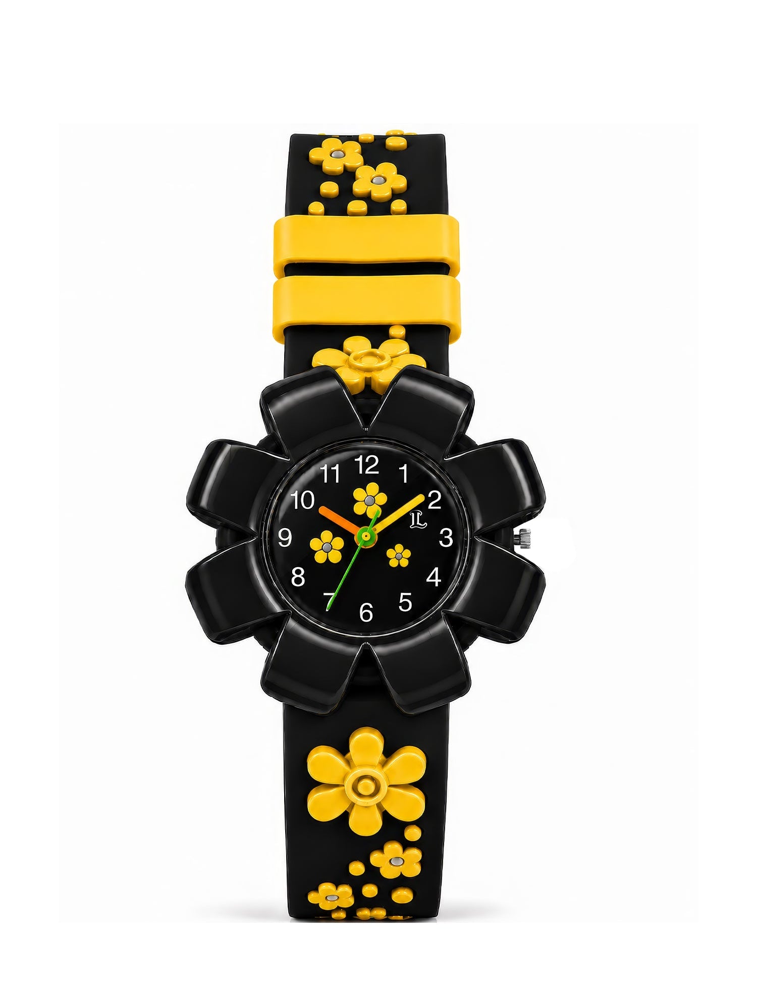 LOOKHAA Girls Kids Black Flower Analog Watch lookhaa