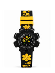 LOOKHAA Girls Kids Black Flower Analog Watch lookhaa
