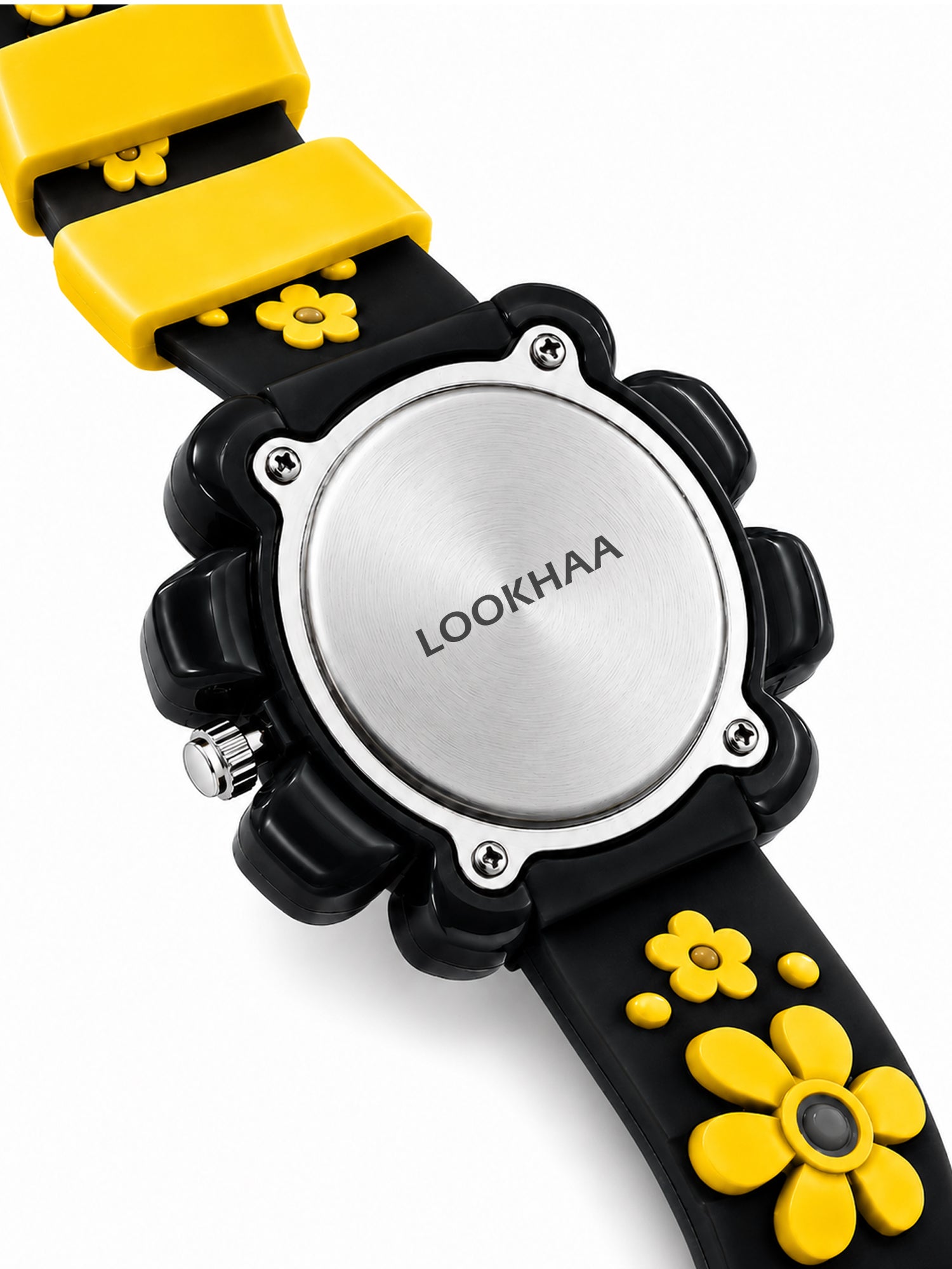LOOKHAA Girls Kids Black Flower Analog Watch lookhaa
