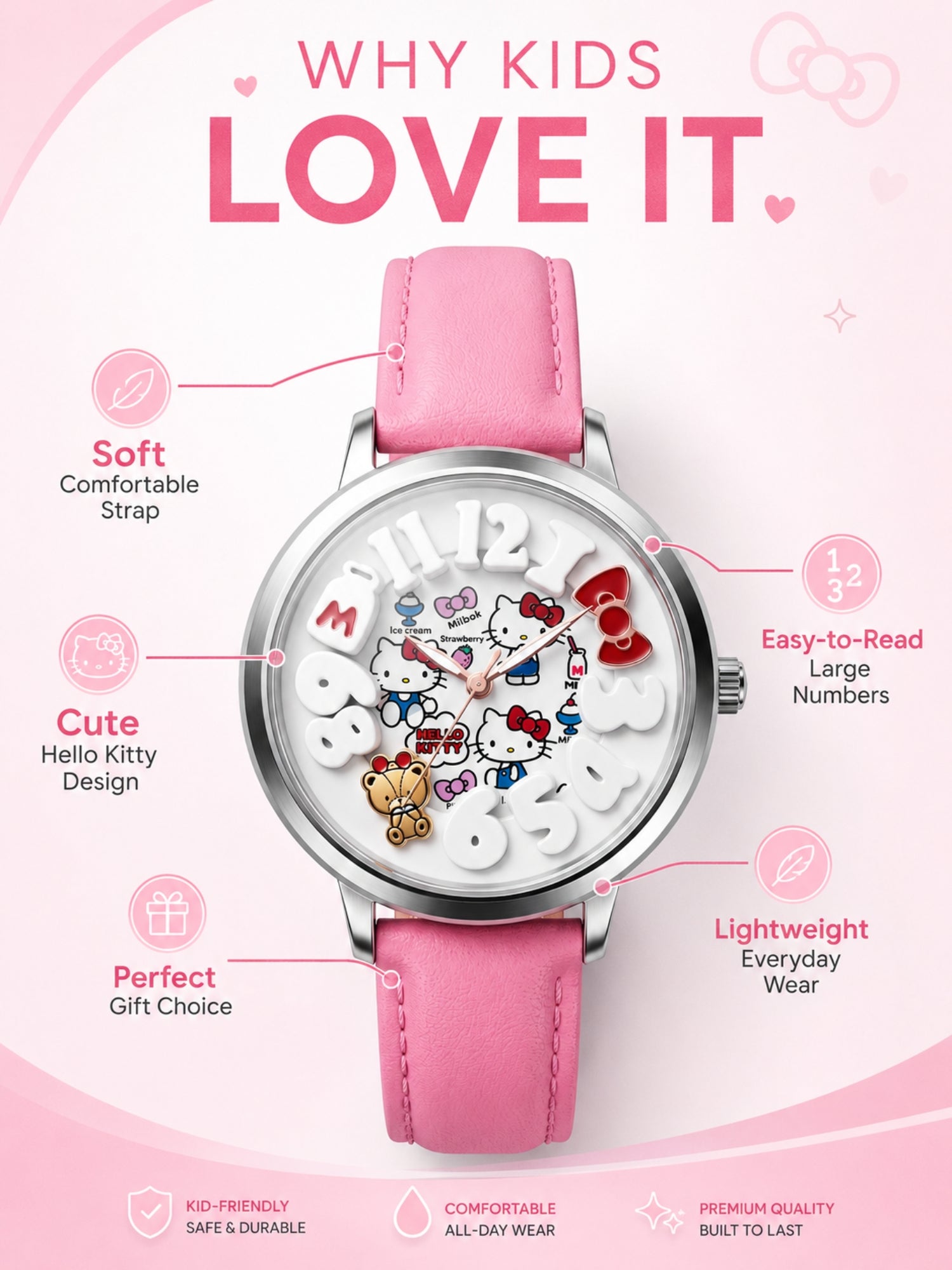 LOOKHAA Trendy Girls Analog Watch with Pink Leather Strap lookhaa