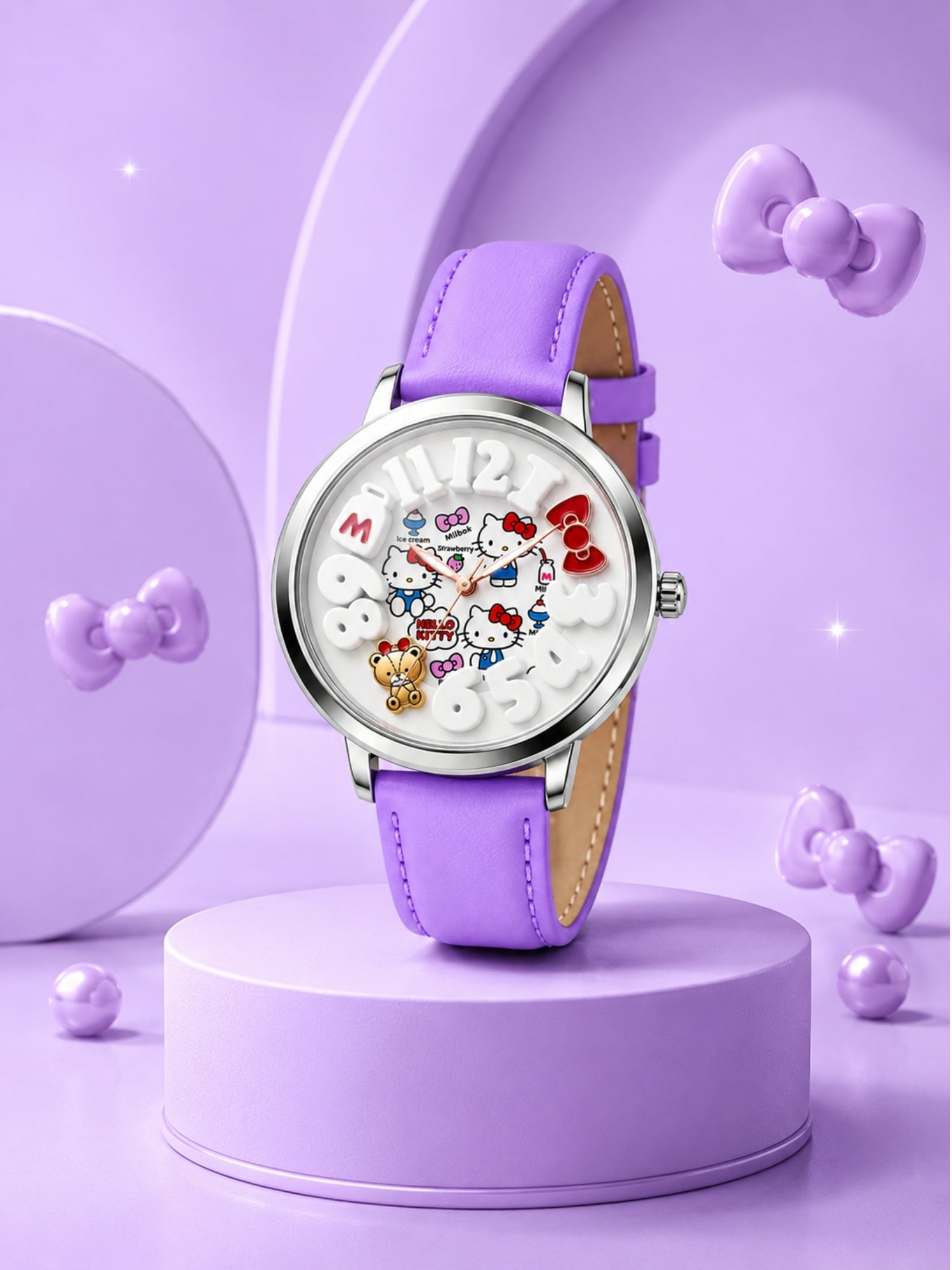 LOOKHAA Trendy Girls Analog Watch with Purple Leather Strap -Purple lookhaa