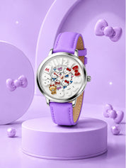 LOOKHAA Trendy Girls Analog Watch with Purple Leather Strap -Purple lookhaa