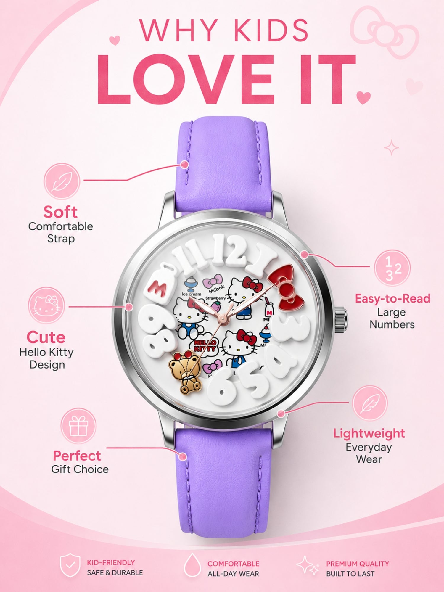 LOOKHAA Trendy Girls Analog Watch with Purple Leather Strap -Purple lookhaa