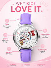 LOOKHAA Trendy Girls Analog Watch with Purple Leather Strap -Purple lookhaa