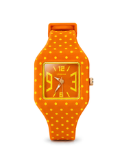 LOOKHAA Kids CandyPop Square Dial Analog Watch with Silicone Strap – Orange & Yellow lookhaa