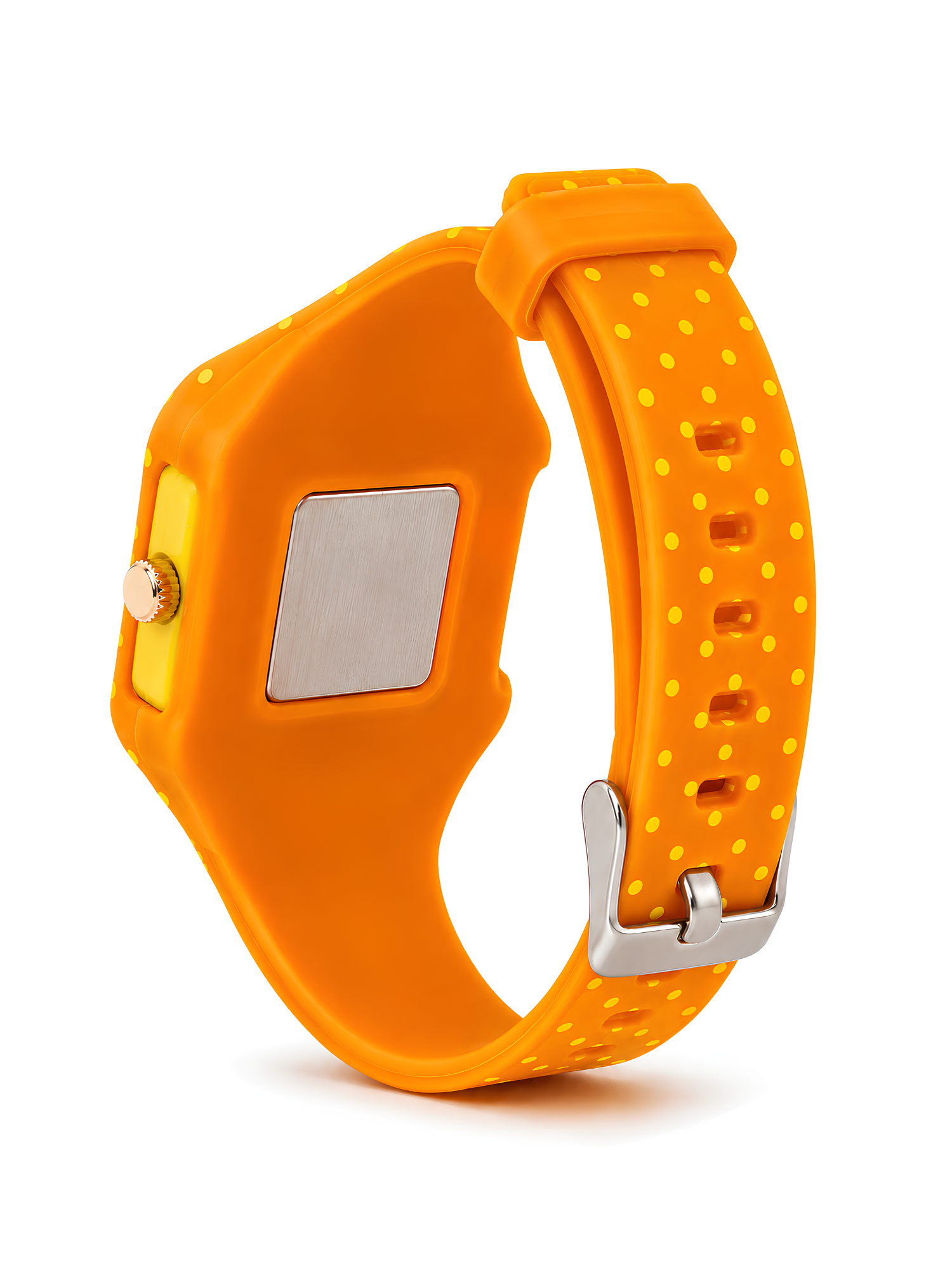 LOOKHAA Kids CandyPop Square Dial Analog Watch with Silicone Strap – Orange & Yellow lookhaa