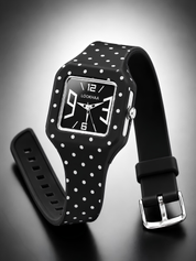 LOOKHAA Kids CandyPop Square Dial Analog Watch with Silicone Strap – Black & White lookhaa