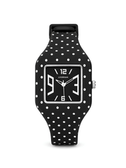 LOOKHAA Kids CandyPop Square Dial Analog Watch with Silicone Strap – Black & White lookhaa