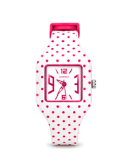 LOOKHAA Kids CandyPop Square Dial Analog Watch with Silicone Strap – White & Pink lookhaa