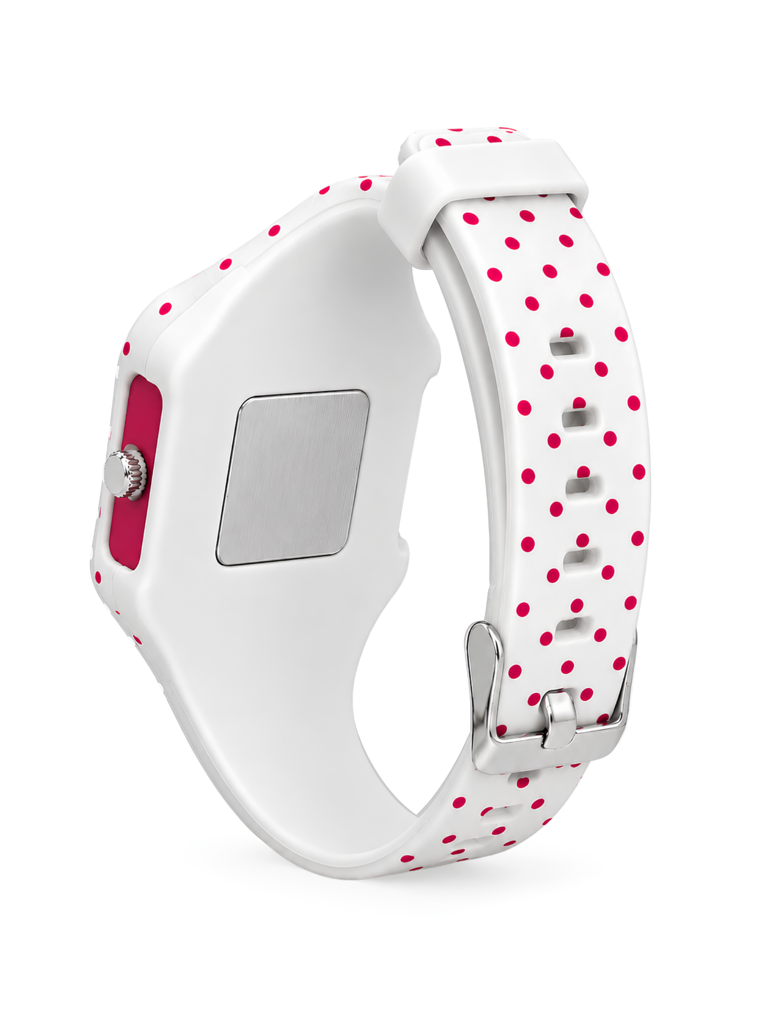 LOOKHAA Kids CandyPop Square Dial Analog Watch with Silicone Strap – White & Pink lookhaa