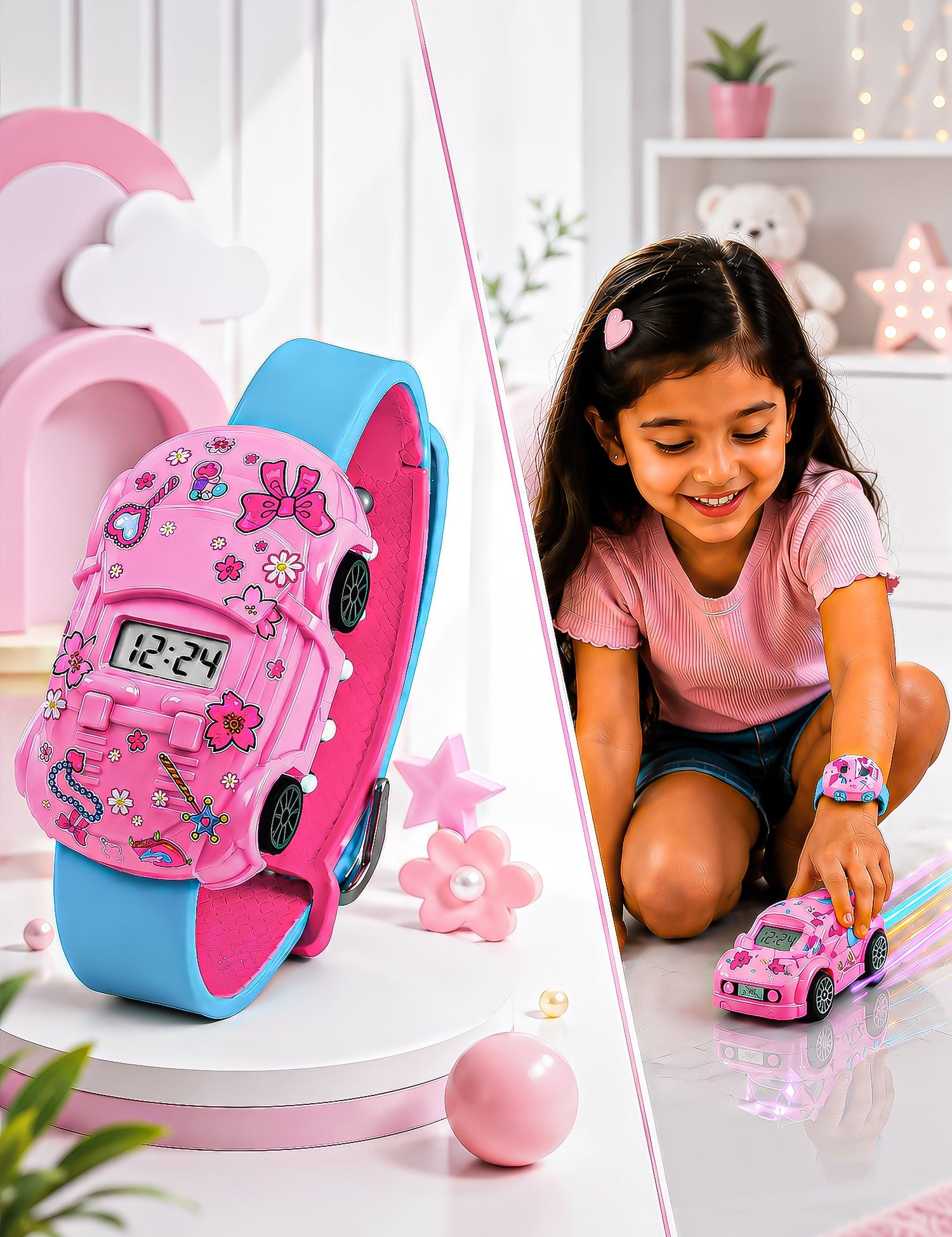 LOOKHAA Kids Movable Car Digital Watch for Boys & Girls lookhaa