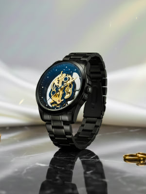 LOOKHAA Men’s Premium Black Skeleton Style Analog Watch