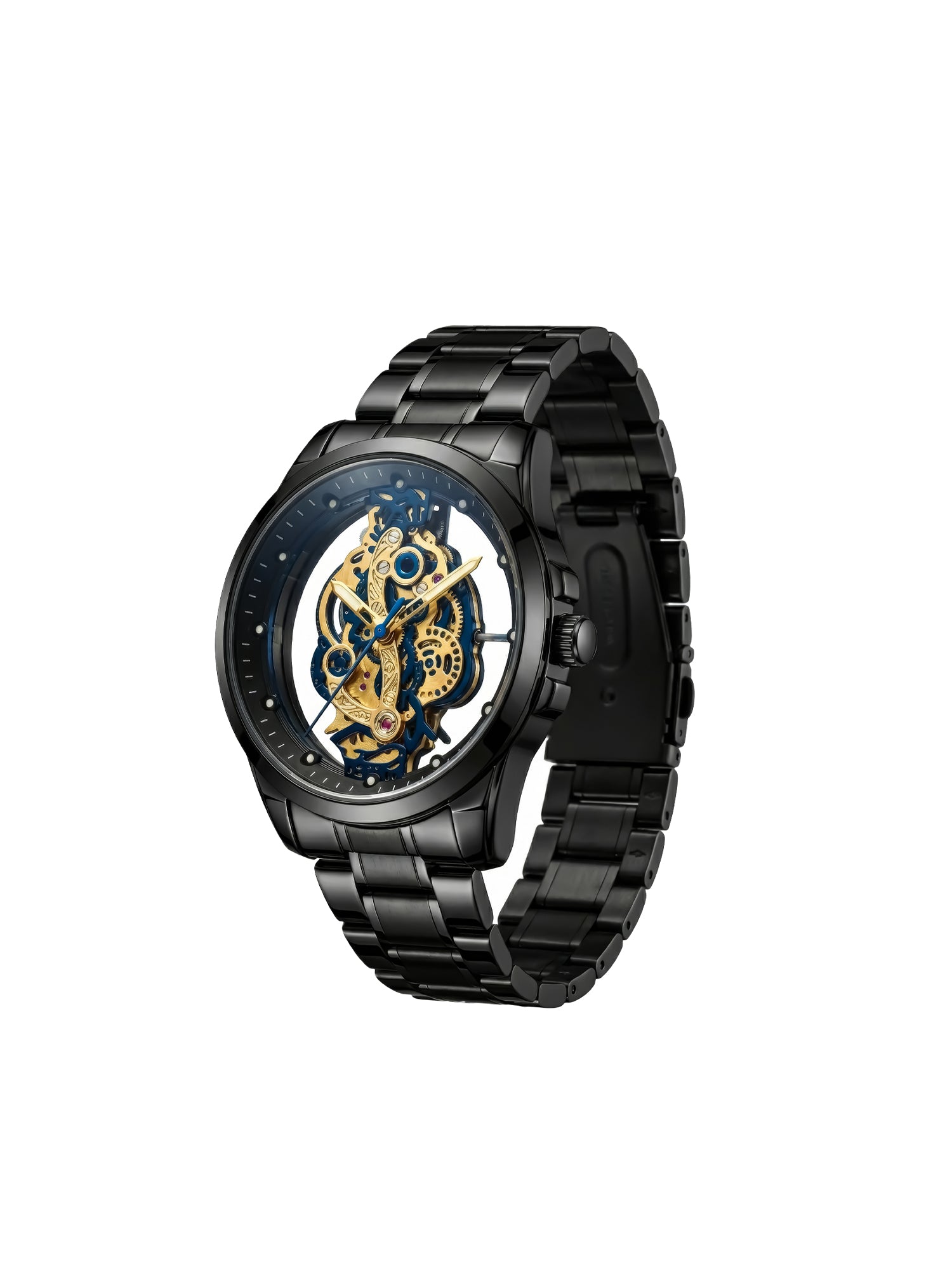 LOOKHAA Men’s Premium Black Skeleton Style Analog Watch