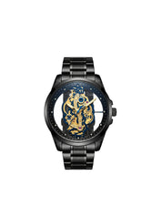 LOOKHAA Men’s Premium Black Skeleton Style Analog Watch