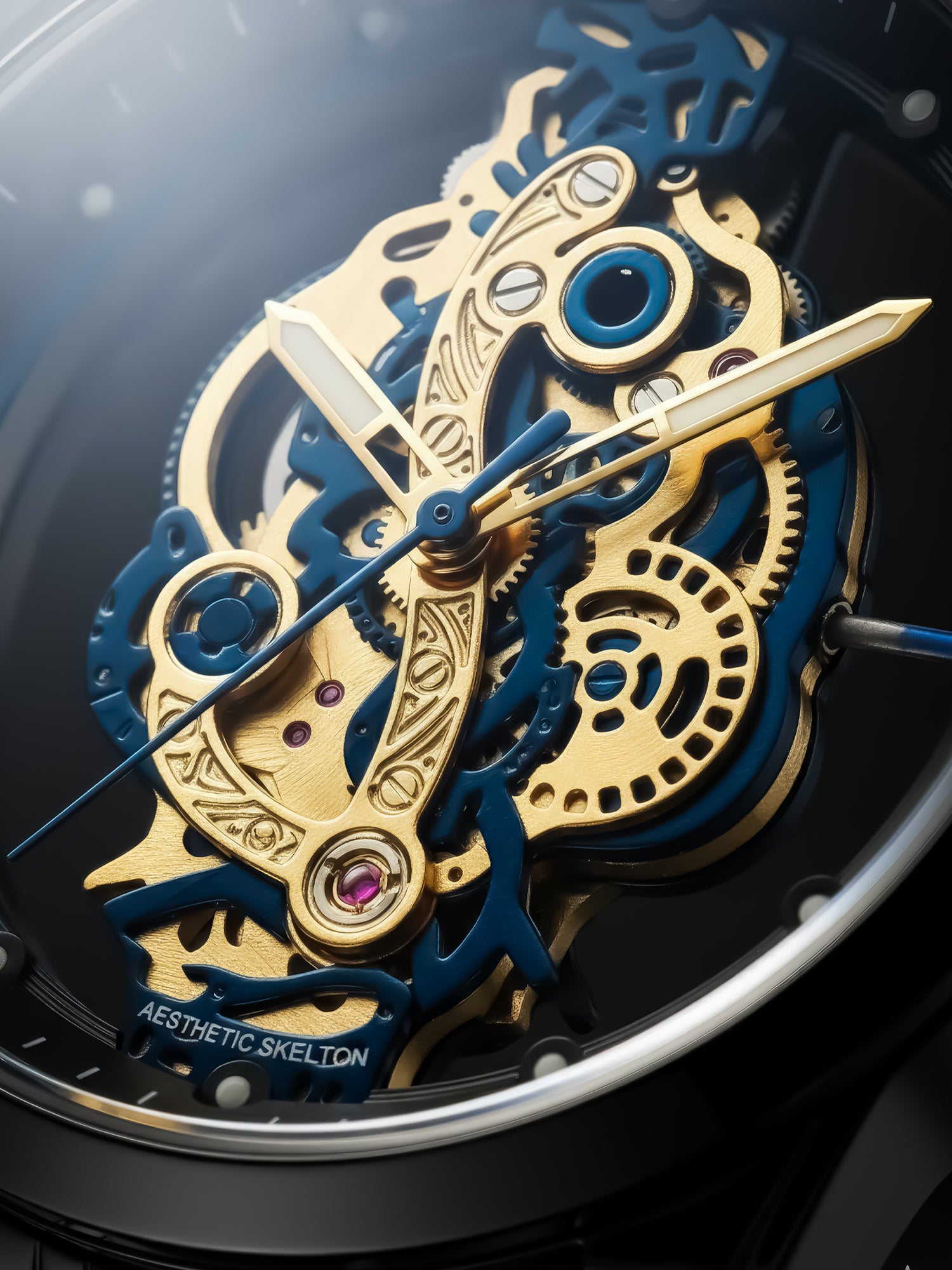 LOOKHAA Men’s Premium Black Skeleton Style Analog Watch