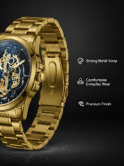 LOOKHAA Men’s Premium Gold Skeleton Style Analog Watch