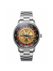 LOOKHAA Men's Casino Style Rotating 360° Dial Analog Watch with Stainless Steel Strap lookhaa