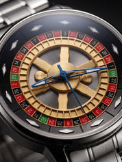 LOOKHAA Men's Casino Style Rotating 360° Dial Analog Watch with Stainless Steel Strap lookhaa