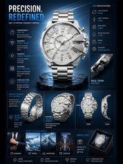 LOOKHAA Men Dial & Stainless Steel Bracelet Style Straps Analogue Watch lookhaa
