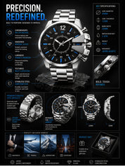 LOOKHAA Men Dial & Stainless Steel Bracelet Style Straps Analogue Watch (Copy) lookhaa