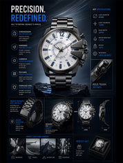 LOOKHAA Men Dial & Stainless Steel Bracelet Style Straps Analogue Watch lookhaa