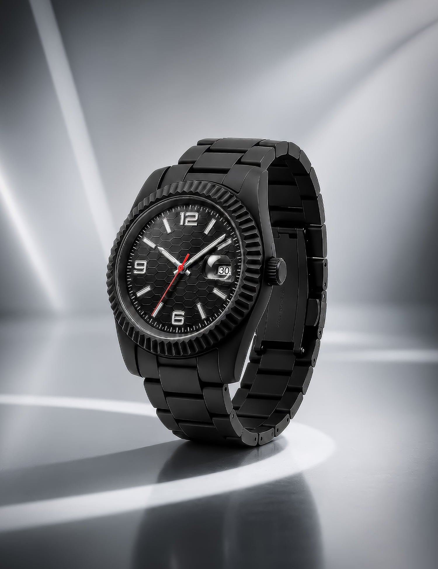 LOOKHAA Men Black Fiber Analog Watch with Date Display lookhaa