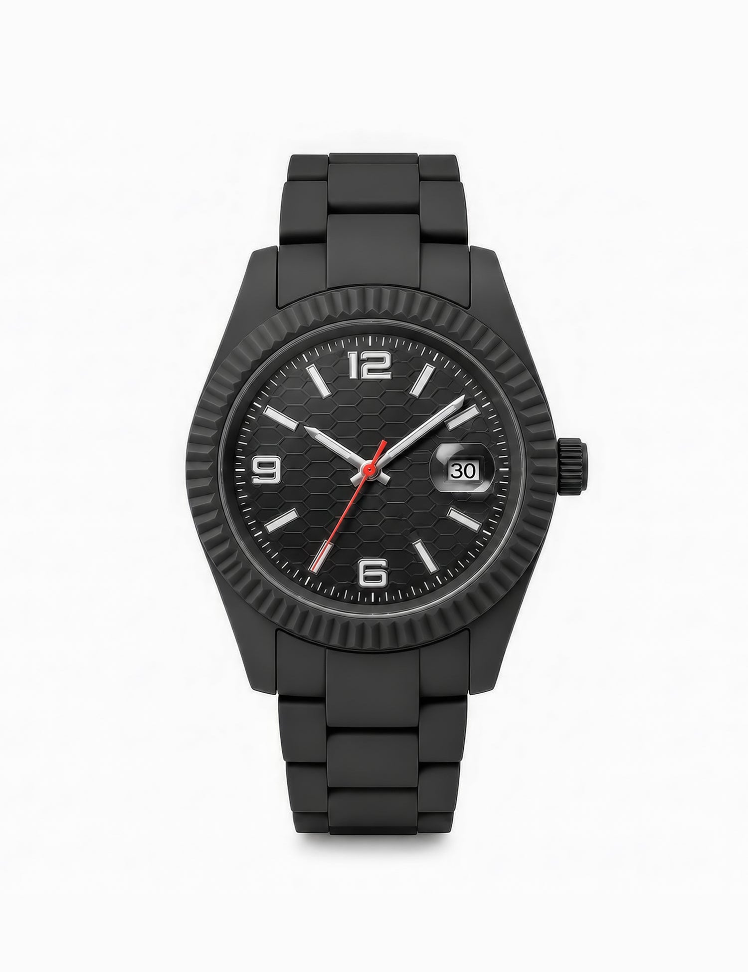 LOOKHAA Men Black Fiber Analog Watch with Date Display lookhaa